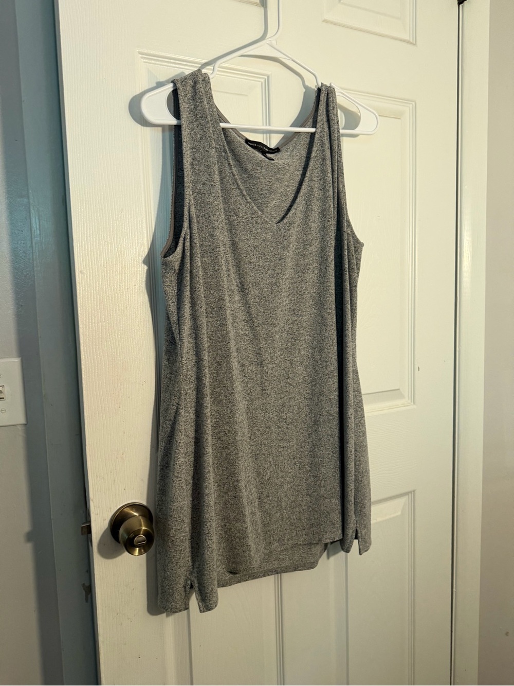 White House Black Market Heather Gray Sleeveless Tunic